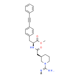 ChemSpider 2D Image | Methyl N-{[(3R)-1-carbamimidoyl-3-piperidinyl]acetyl}-4-(phenylethynyl)-L-phenylalaninate | C26H30N4O3