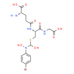 ChemSpider 2D Image | L-gamma-Glutamyl-S-{[(4-bromophenyl)(hydroxy)amino](hydroxy)methyl}-L-cysteinylglycine | C17H23BrN4O8S