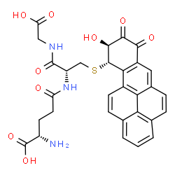 ChemSpider 2D Image | L-gamma-Glutamyl-S-[(9S,10S)-9-hydroxy-7,8-dioxo-7,8,9,10-tetrahydrobenzo[pqr]tetraphen-10-yl]-L-cysteinylglycine | C30H27N3O9S