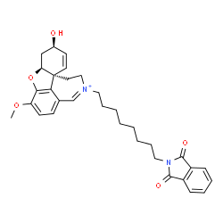 ChemSpider 2D Image | (4aS,6R,8aS)-11-[8-(1,3-Dioxo-1,3-dihydro-2H-isoindol-2-yl)octyl]-6-hydroxy-3-methoxy-5,6,9,10-tetrahydro-4aH-[1]benzofuro[3a,3,2-ef][2]benzazepin-11-ium | C32H37N2O5