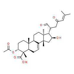 ChemSpider 2D Image | (3alpha,13alpha,14beta,16beta,17alpha)-3-Acetoxy-16-hydroxy-21,23-dioxolanosta-7,24-dien-28-oic acid | C32H46O7