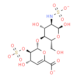 ChemSpider 2D Image | 2-Deoxy-4-O-(4-deoxy-2-O-sulfonato-alpha-L-threo-hex-4-enopyranuronosyl)-2-(sulfonatoamino)-alpha-D-glucopyranose | C12H16NO16S2