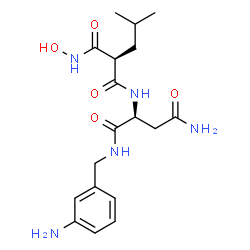 ChemSpider 2D Image | N~1~-(3-Aminobenzyl)-N~2~-[(2r)-2-(Hydroxycarbamoyl)-4-Methylpentanoyl]-L-Aspartamide | C18H27N5O5
