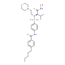 ChemSpider 2D Image | N-(4-{[(2R)-1-(Hydroxyamino)-3-methyl-1-oxo-2-butanyl][2-(4-morpholinyl)ethyl]sulfamoyl}phenyl)-4-pentylbenzamide | C29H42N4O6S