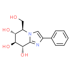 ChemSpider 2D Image | (5R,6R,7S,8S)-5-(Hydroxymethyl)-2-phenyl-5,6,7,8-tetrahydroimidazo[1,2-a]pyridine-6,7,8-triol | C14H16N2O4