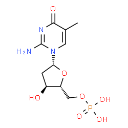 ChemSpider 2D Image | N1-[2-DEOXY-RIBOFURANOSYL]-[2-AMINO-5-METHYL-4-OXO-4H-PYRIMIDINE]-5'-MONOPHOSPHATE | C10H16N3O7P