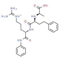 ChemSpider 2D Image | Diamino-N-[(4S)-5-anilino-4-{[(2S)-2-{[(1R)-1-carboxyethyl]amino}-4-phenylbutanoyl]amino}-5-oxopentyl]methaniminium | C25H35N6O4