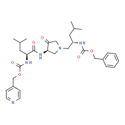 ChemSpider 2D Image | N-{(3R)-1-[(2S)-2-{[(Benzyloxy)carbonyl]amino}-4-methylpentyl]-4-oxo-3-pyrrolidinyl}-N~2~-[(4-pyridinylmethoxy)carbonyl]-L-leucinamide | C31H43N5O6