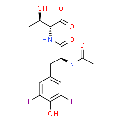 ChemSpider 2D Image | N-ALPHA-ACETYL-3,5-DIIODOTYROSYL-D-THREONINE | C15H18I2N2O6