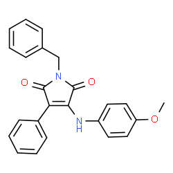ChemSpider 2D Image | 1-BENZYL-3-(4-METHOXYPHENYLAMINO)-4-PHENYLPYRROLE-2,5-DIONE | C24H20N2O3