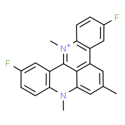 ChemSpider 2D Image | 3,11-difluoro-6,8,13-trimethyl-8H-quino[4,3,2-kl]acridin-13-ium | C22H17F2N2