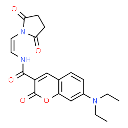 ChemSpider 2D Image | N-[2-(1-MALEIMIDYL)ETHYL]-7-DIETHYLAMINOCOUMARIN-3-CARBOXAMIDE | C20H21N3O5