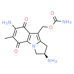 ChemSpider 2D Image | [(2R)-2,7-Diamino-6-methyl-5,8-dioxo-2,3,5,8-tetrahydro-1H-pyrrolo[1,2-a]indol-9-yl]methyl carbamate | C14H16N4O4
