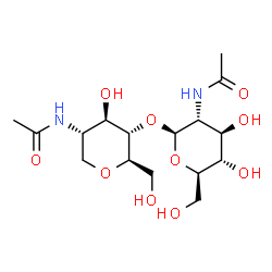 ChemSpider 2D Image | 2-Acetamido-4-O-(2-acetamido-2-deoxy-beta-D-glucopyranosyl)-1,5-anhydro-2-deoxy-D-glucitol | C16H28N2O10
