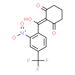 ChemSpider 2D Image | 2-{Hydroxy[2-nitro-4-(trifluoromethyl)phenyl]methylene}-1,3-cyclohexanedione | C14H10F3NO5