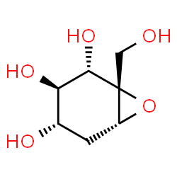 ChemSpider 2D Image | (1S,2S,3R,4S,6R)-1-(Hydroxymethyl)-7-oxabicyclo[4.1.0]heptane-2,3,4-triol | C7H12O5