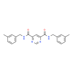ChemSpider 2D Image | N,N'-Bis(3-methylbenzyl)-4,6-pyrimidinedicarboxamide | C22H22N4O2