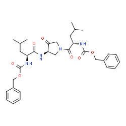 ChemSpider 2D Image | N~2~-[(Benzyloxy)carbonyl]-N-[(3R)-1-{N-[(benzyloxy)carbonyl]-L-leucyl}-4-oxo-3-pyrrolidinyl]-L-leucinamide | C32H42N4O7