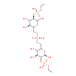 ChemSpider 2D Image | Diethyl (hydroxyphosphoryl)bis[oxymethylene(3S,4S,5R,6R)-3,4,6-trihydroxytetrahydro-2H-pyran-2,5-diyl] bis[hydrogen (R,S)-phosphate] | C16H33O20P3