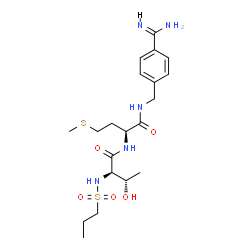 ChemSpider 2D Image | N-(Propylsulfonyl)-D-threonyl-N-(4-carbamimidoylbenzyl)-L-methioninamide | C20H33N5O5S2