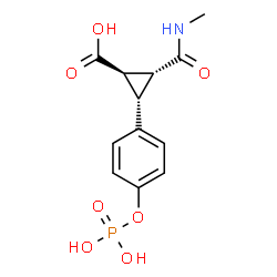 ChemSpider 2D Image | 2-METHYLCARBAMOYL-3-(4-PHOSPHONOOXY-PHENYL)-CYCLOPROPANECARBOXYLIC ACID | C12H14NO7P
