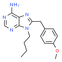 ChemSpider 2D Image | 9-BUTYL-8-(4-METHOXYBENZYL)-9H-PURIN-6-AMINE | C17H21N5O