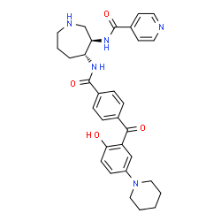 ChemSpider 2D Image | N-(4-{[4-(2-HYDROXY-5-PIPERIDIN-1-YLBENZOYL)BENZOYL]AMINO}AZEPAN-3-YL)ISONICOTINAMIDE | C31H35N5O4