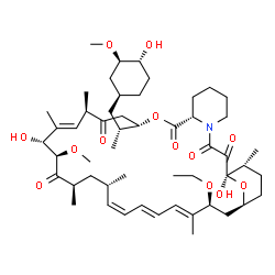 ChemSpider 2D Image | (1R,9S,12S,15R,16E,18R,19R,21R,23S,24Z,26E,28E,30S,32S,35R)-30-Ethoxy-1,18-dihydroxy-12-{(2R)-1-[(1S,3R,4R)-4-hydroxy-3-methoxycyclohexyl]-2-propanyl}-19-methoxy-15,17,21,23,29,35-hexamethyl-11,36-dio
xa-4-azatricyclo[30.3.1.0~4,9~]hexatriaconta-16,24,26,28-tetraene-2,3,10,14,20-pentone | C52H81NO13