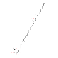 ChemSpider 2D Image | (3E)-20-Hydroxy-3,4-didehydro-1',2'-dihydro-psi,psi-caroten-1'-yl beta-D-glucopyranoside | C46H66O7
