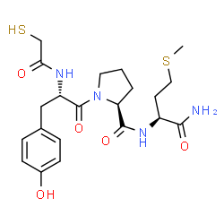 ChemSpider 2D Image | N-(SULFANYLACETYL)TYROSYLPROLYLMETHIONINAMIDE | C21H30N4O5S2
