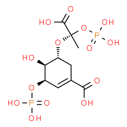 ChemSpider 2D Image | 5-(1-CARBOXY-1-PHOSPHONOOXY-ETHOXYL)-4-HYDROXY-3-PHOSPHONOOXY-CYCLOHEX-1-ENECARBOXYLIC ACID | C10H16O14P2