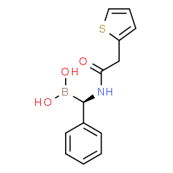 ChemSpider 2D Image | {(R)-Phenyl[(2-thienylacetyl)amino]methyl}boronic acid | C13H14BNO3S