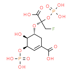ChemSpider 2D Image | (3R,4S,5R)-5-[(1R)-1-Carboxy-2-fluoro-1-(phosphonooxy)ethoxy]-4-hydroxy-3-(phosphonooxy)-1-cyclohexene-1-carboxylic acid | C10H15FO14P2