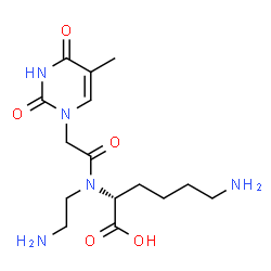 ChemSpider 2D Image | N~2~-(2-Aminoethyl)-N~2~-[(5-methyl-2,4-dioxo-3,4-dihydro-1(2H)-pyrimidinyl)acetyl]-D-lysine | C15H25N5O5