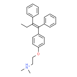 ChemSpider 2D Image | 2-{4-[(1E)-1,2-Diphenyl-1-buten-1-yl]phenoxy}-N,N-dimethylethanaminium | C26H30NO