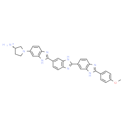 ChemSpider 2D Image | (3S)-1-[2''-(4-Methoxyphenyl)-1H,3'H,3''H-2,5':2',5''-terbenzimidazol-6-yl]-3-pyrrolidinaminium | C32H29N8O