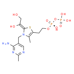 ChemSpider 2D Image | 2-[3-[(4-AMINO-2-METHYL-5-PYRIMIDINYL)METHYL]-2-(1,2-DIHYDROXYETHYL)-4-METHYL-1,3-THIAZOL-3-IUM-5-YL]ETHYL TRIHYDROGEN DIPHOSPHATE | C14H22N4O9P2S