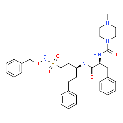 ChemSpider 2D Image | N-{(3S)-1-[(Benzyloxy)sulfamoyl]-5-phenyl-3-pentanyl}-Nalpha-[(4-methyl-1-piperazinyl)carbonyl]-L-phenylalaninamide | C33H43N5O5S