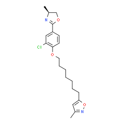 ChemSpider 2D Image | 5-(7-(6-chloro-4-(5-hydro-4-methyl-2-oxazolyl)phenoxy)heptyl)-3-methyl isoxazole | C21H27ClN2O3