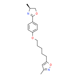 ChemSpider 2D Image | 5-(5-(4-(5-hydro-4-methyl-2-oxazolyl)phenoxy)pentyl)-3-methyl isoxazole | C19H24N2O3