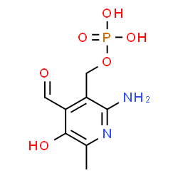 ChemSpider 2D Image | (2-Amino-4-formyl-5-hydroxy-6-methyl-3-pyridinyl)methyl dihydrogen phosphate | C8H11N2O6P