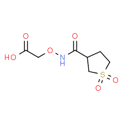 ChemSpider 2D Image | ({[(1,1-Dioxidotetrahydro-3-thiophenyl)carbonyl]amino}oxy)acetic acid | C7H11NO6S