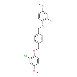 ChemSpider 2D Image | 1,1'-[1,4-Phenylenebis(methyleneoxy)]bis(2-chloro-4-methoxybenzene) | C22H20Cl2O4
