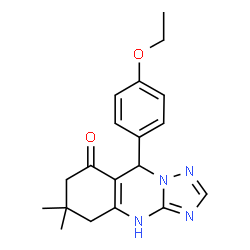 ChemSpider 2D Image | 9-(4-Ethoxyphenyl)-6,6-dimethyl-5,6,7,9-tetrahydro[1,2,4]triazolo[5,1-b]quinazolin-8(1H)-one | C19H22N4O2