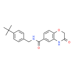 ChemSpider 2D Image | N-[(4-tert-butylphenyl)methyl]-3-oxo-4H-1,4-benzoxazine-6-carboxamide | C20H22N2O3