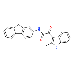 ChemSpider 2D Image | N-(9H-Fluoren-2-yl)-2-(2-methyl-1H-indol-3-yl)-2-oxoacetamide | C24H18N2O2