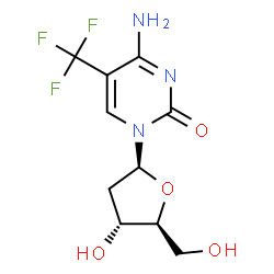 ChemSpider 2D Image | 4-Amino-1-(2-deoxy-beta-L-erythro-pentofuranosyl)-5-(trifluoromethyl)-2(1H)-pyrimidinone | C10H12F3N3O4