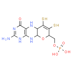 ChemSpider 2D Image | (2-Amino-4-oxo-6,7-disulfanyl-1,5,5a,8,9a,10-hexahydro-4H-pyrano[3,2-g]pteridin-8-yl)methyl dihydrogen phosphate | C10H14N5O6PS2