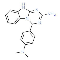 ChemSpider 2D Image | 4-[4-(dimethylamino)phenyl]-3,4-dihydro[1,3,5]triazino[1,2-a]benzimidazol-2-amine | C17H18N6