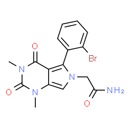 ChemSpider 2D Image | 2-[5-(2-Bromophenyl)-1,3-dimethyl-2,4-dioxo-1,2,3,4-tetrahydro-6H-pyrrolo[3,4-d]pyrimidin-6-yl]acetamide | C16H15BrN4O3
